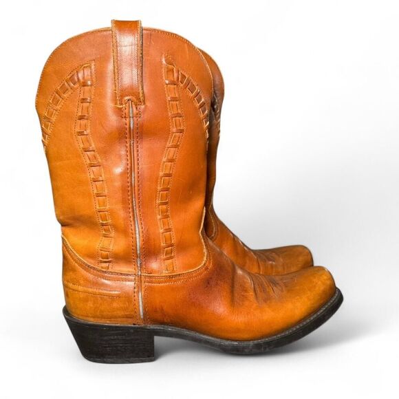 Durango SW5002 Square Toe Cognac brown leather western cowboy boots 9.5EE - Picture 1 of 8